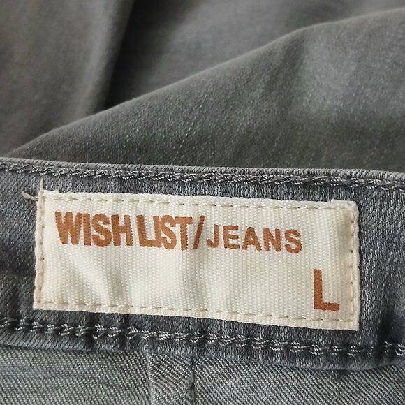 Wishlist Jeans Size L High Rise Super Flare Bell Bottom Gray Denim Stretch - Picture 7 of 9